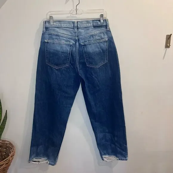 Etica Tyler Vintage Straight Crop Jeans 100% Cotton Shipwreck Size 29 Button Fly - Picture 2 of 10